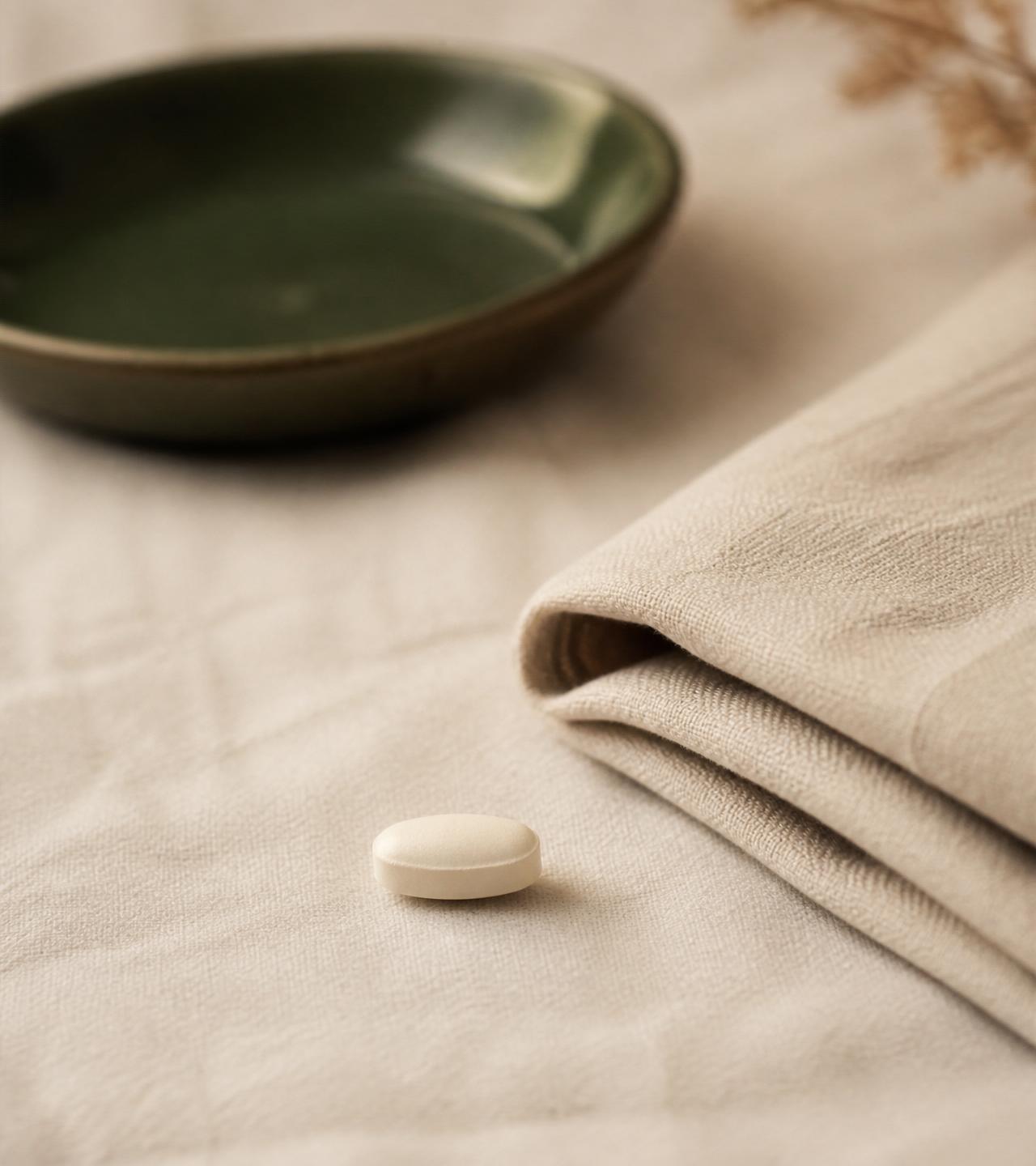 A small daily tablet in soft, natural light